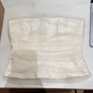 Reformation White Strapless Bandeau Top